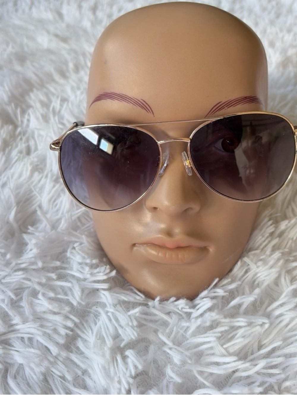 Classic Aviator Sunglasses - Gold Frame with Gradient Brown Lenses gently used